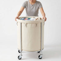 Laundry Basket with Wheels 29 Gallon, Removable Bag Tall Rolling Hamper for Easy Laundry Support