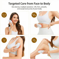 Rechargeable Body and Face Beauty Massager with LED Light and Suction