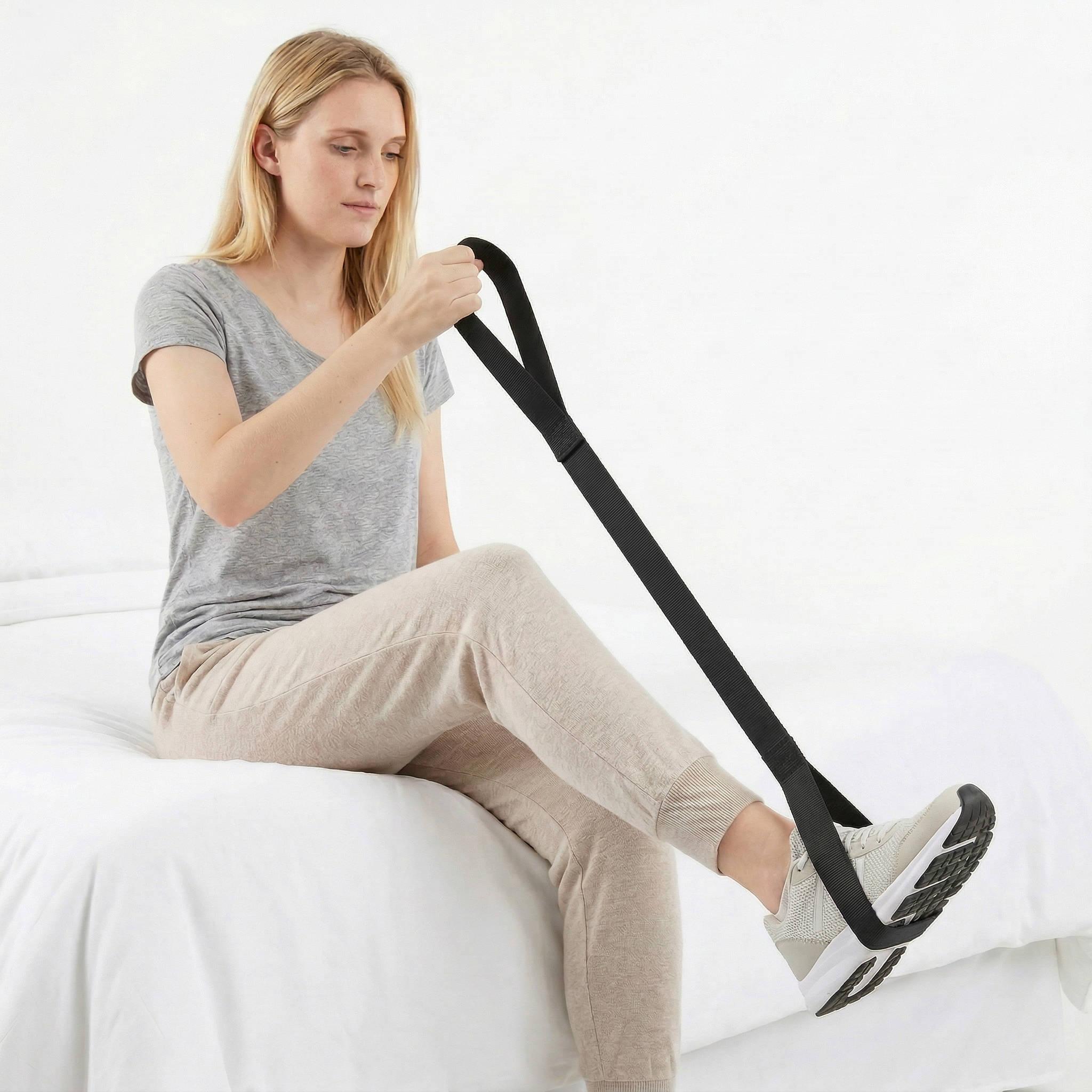 Leg Lifter Strap with Foot Loop and Hand Strap 35 Inch Support Aid