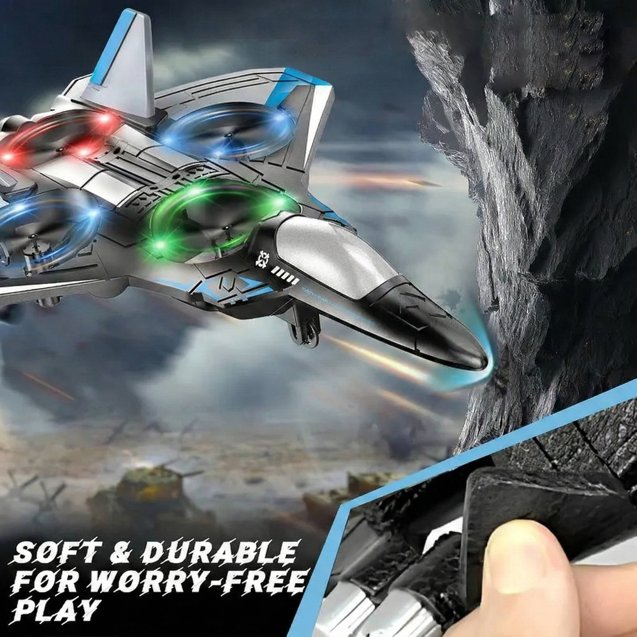 Remote Control Airplane RC Fighter Jet with 360 Degree Flip Stunts for Kids