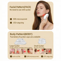 Rechargeable Body and Face Beauty Massager with LED Light and Suction