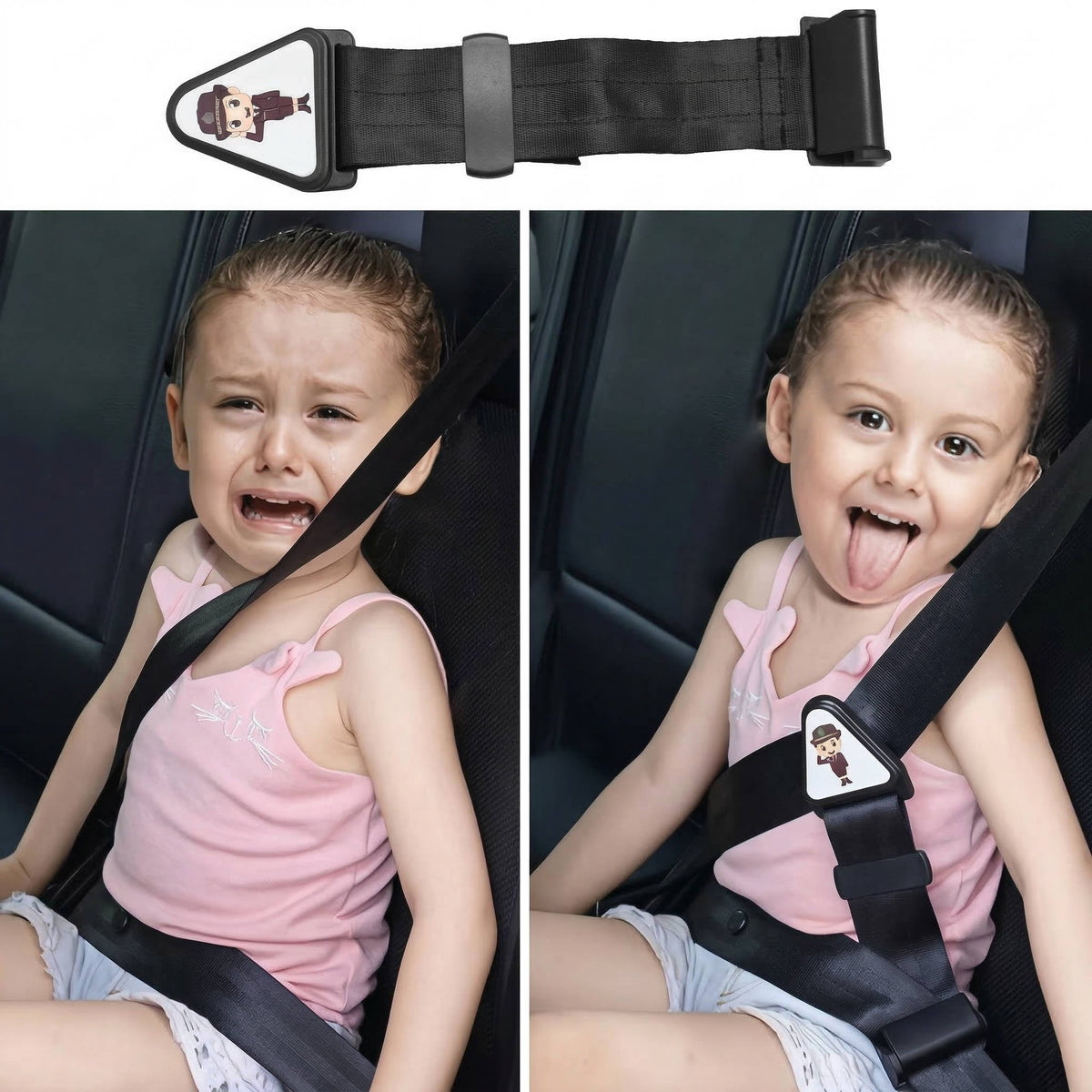 Kids Seat Belt Positioner with Adjustable Fit for Car Use