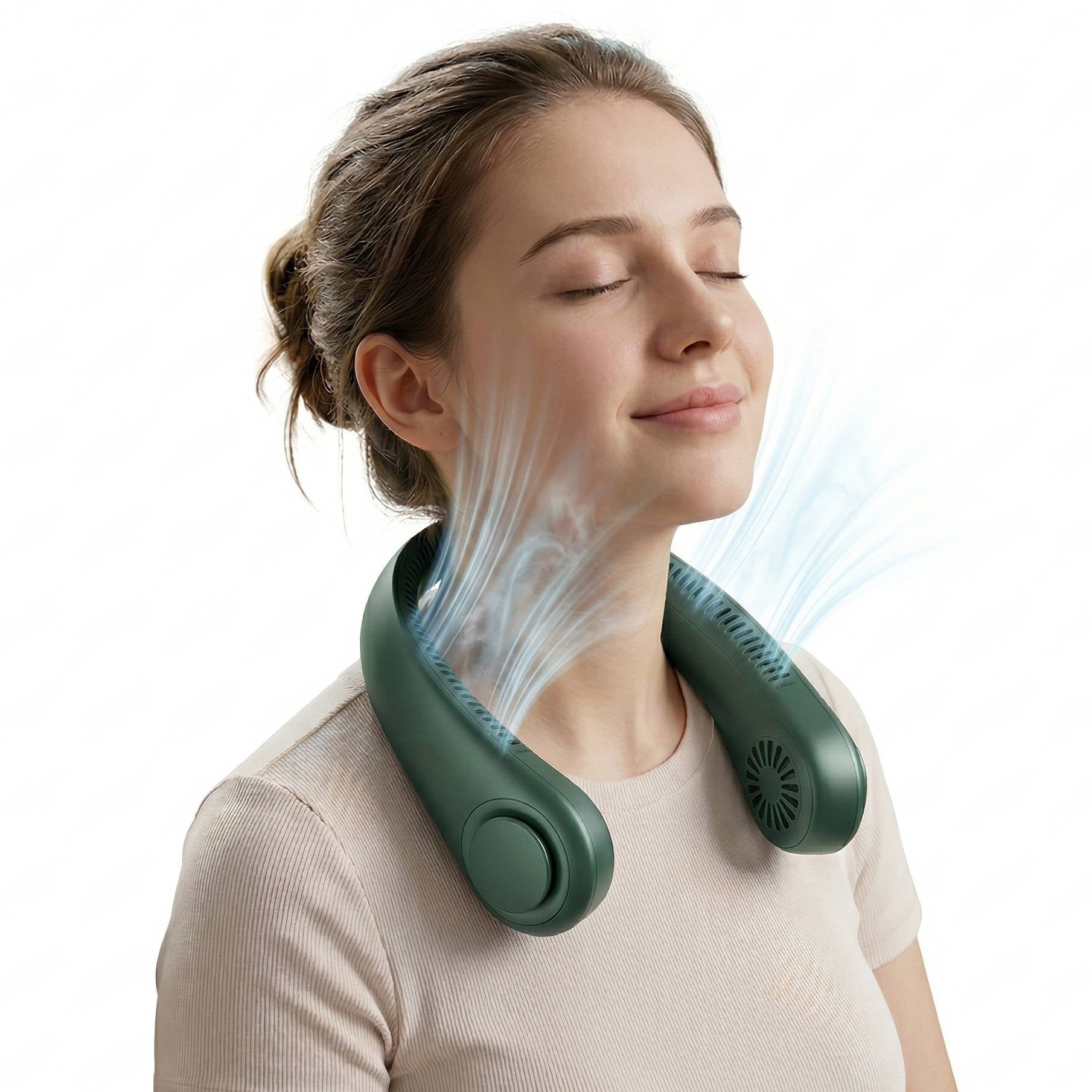 Portable Wearable Personal Neck Fan, Hands Free, 5 Speeds