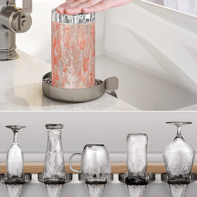 Sink Glass Rinser with Multi-Angle Spray Jets and Brushed Nickel Finish