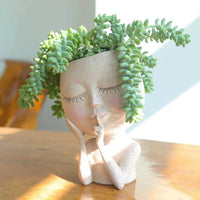 Ceramic Face Planter for Succulents and Cacti
