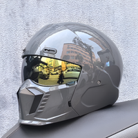 Retro Pilot Motorcycle Helmet with Anti-Fog Polycarbonate Lens and Ventilation