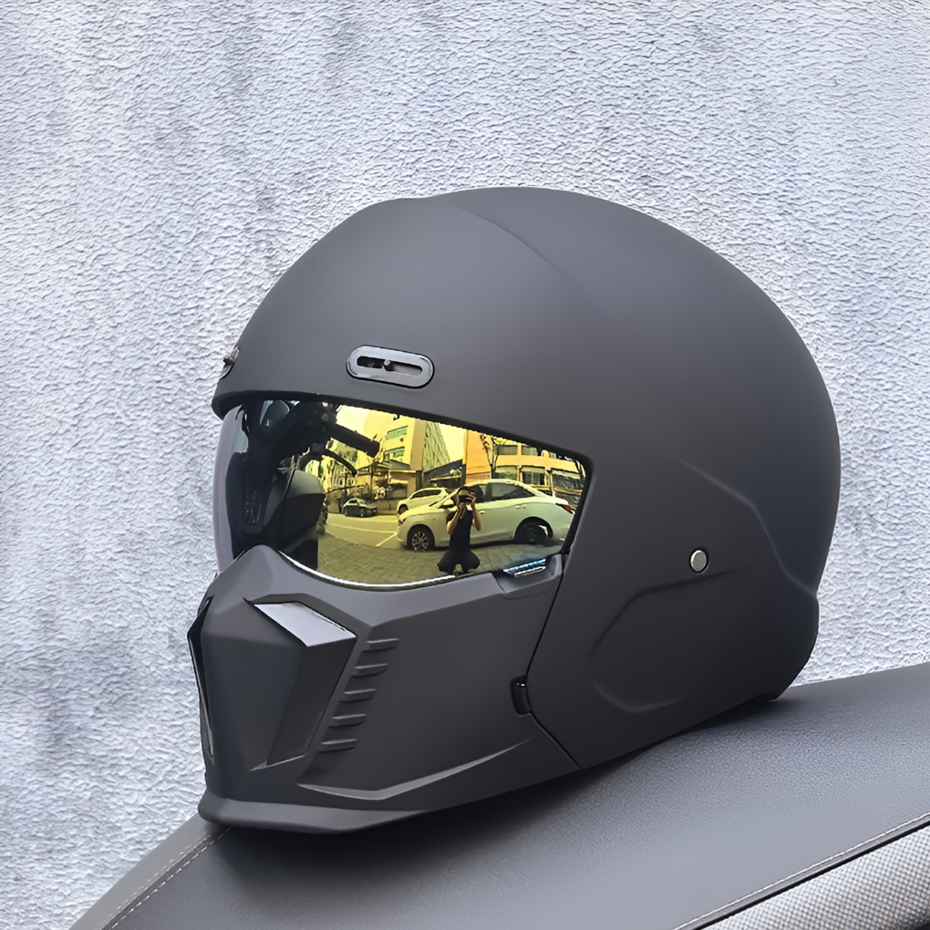 Retro Pilot Motorcycle Helmet with Anti-Fog Polycarbonate Lens and Ventilation