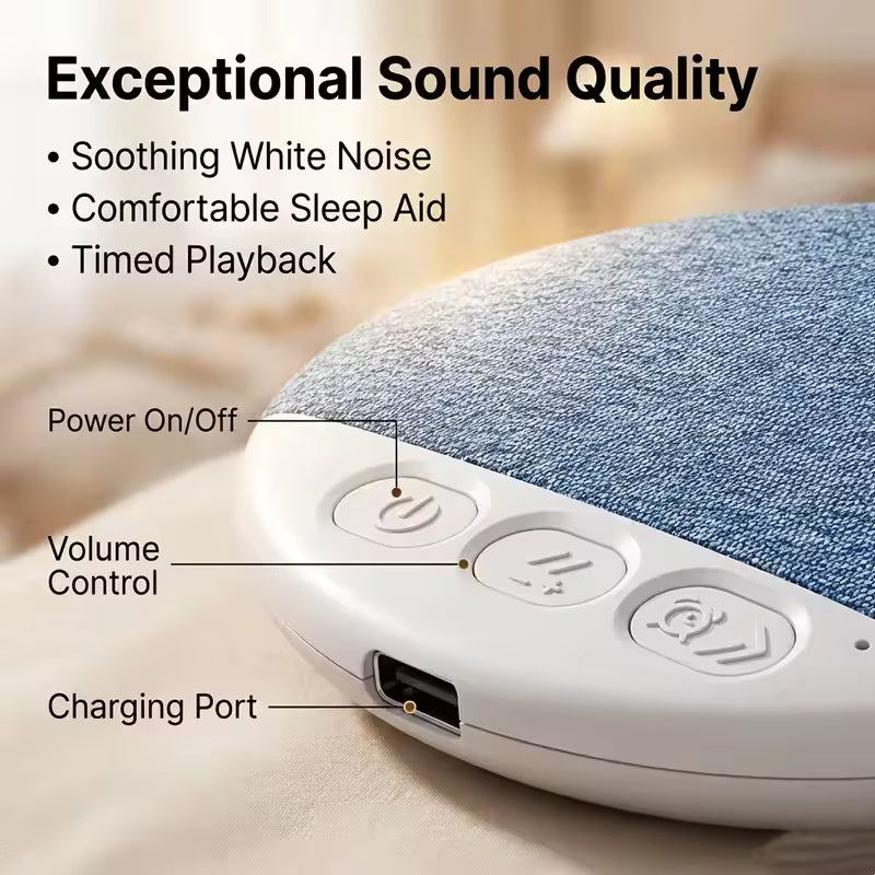 Under Pillow Speaker with Wireless Connection and Built-In White Noise, Rechargeable Battery