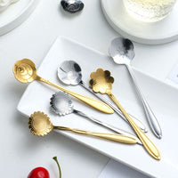 Stainless Steel Teaspoon Set with Floral Handle Design, 8-Piece