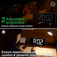 LED Digital Alarm Clock with Curved Screen and Automatic Light
