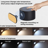 Wireless 360 Degree Wall Lamp, Dimmable LED Rechargeable Lighting