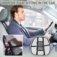 Lumbar Cushion for Car, Breathable Mesh Back Support with Massage Beads
