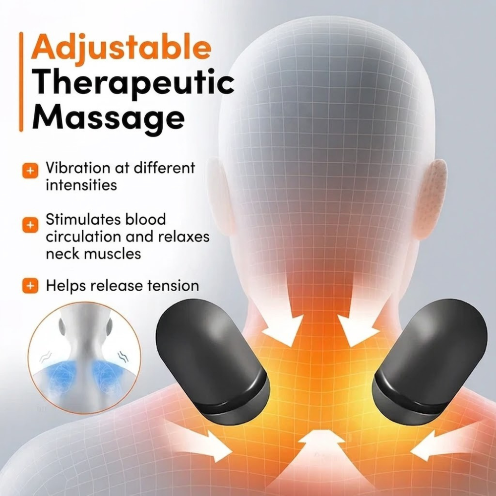 Heated Neck Pillow with Massage and Adjustable Traction