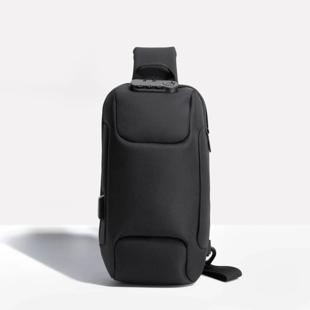 Crossbody Travel Bag with USB Charging Function and Zip Pockets
