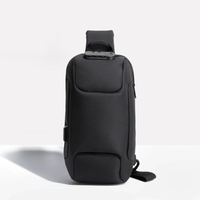 Crossbody Travel Bag with USB Charging Function and Zip Pockets
