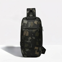 Crossbody Travel Bag with USB Charging Function and Zip Pockets