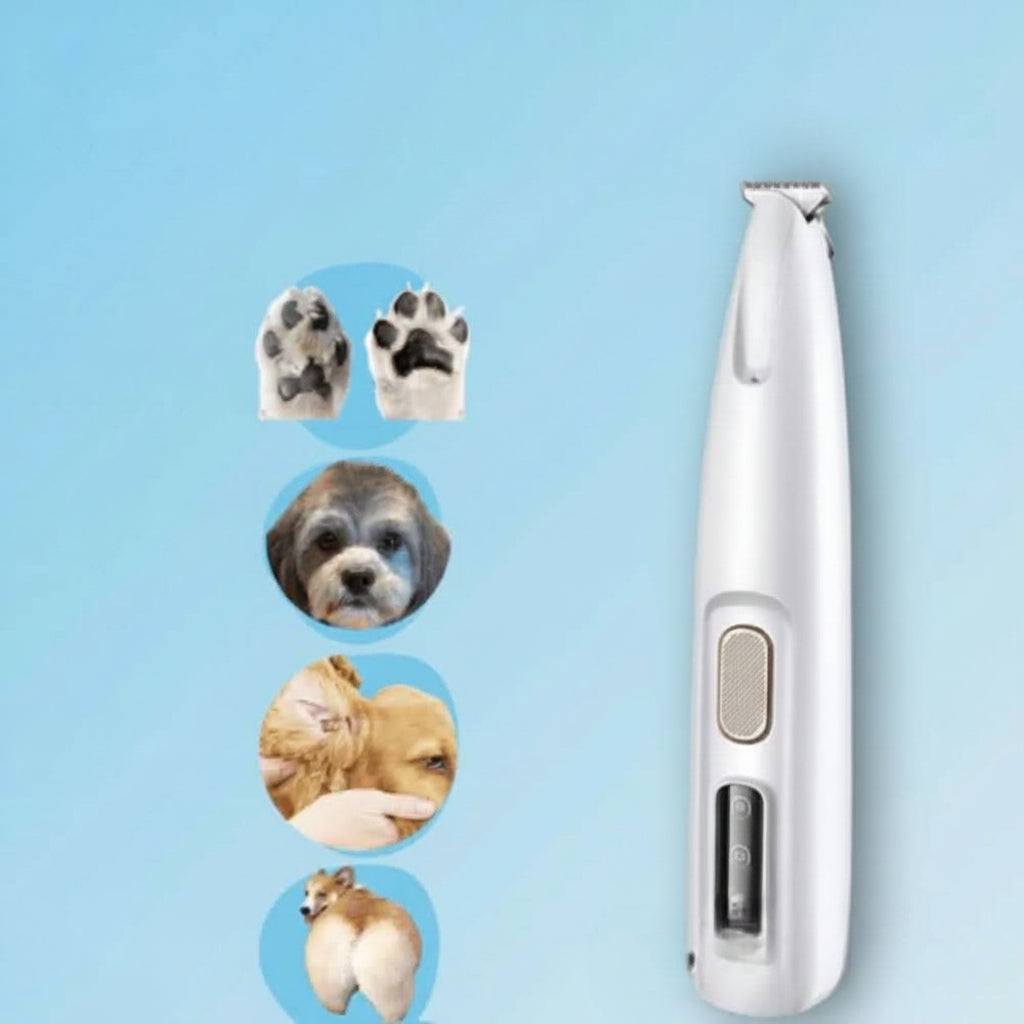 Silent Pet Trimmer with LED Light and Ceramic Blades for Dogs and Cats