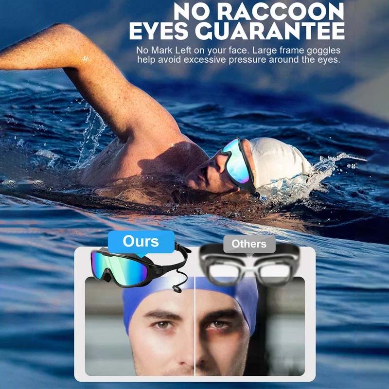Swim Goggles Anti-Fog Lenses Wide View Comfortable Fit