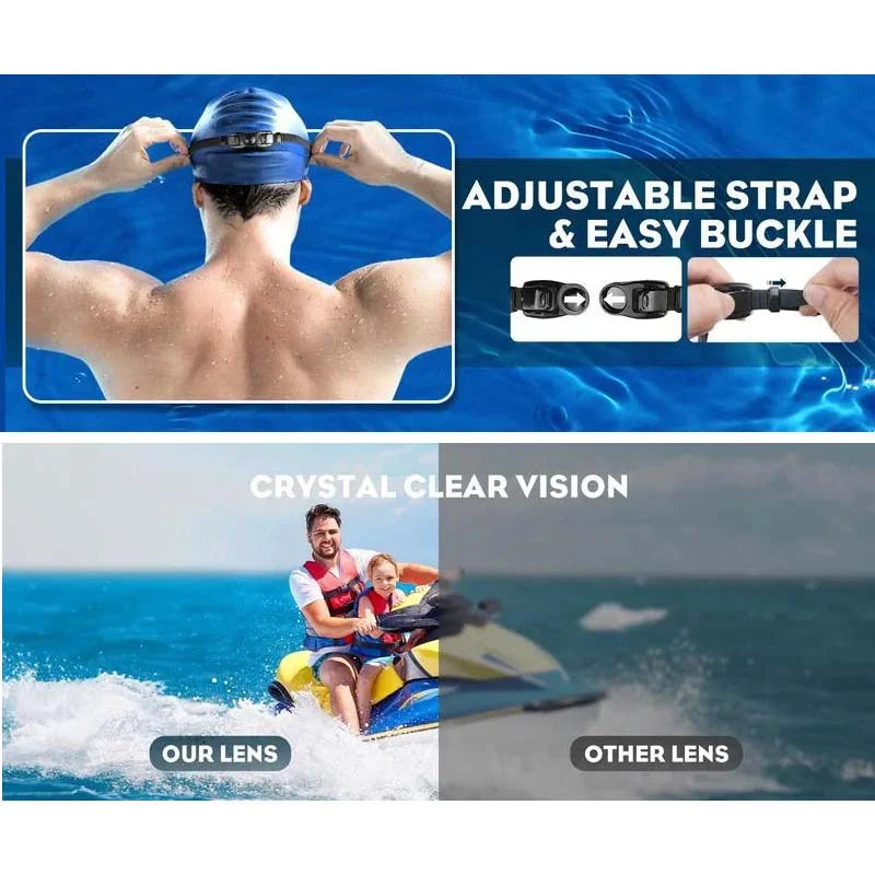 Swim Goggles Anti-Fog Lenses Wide View Comfortable Fit