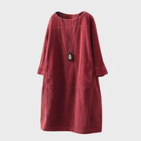 Freja Velvet Dress with Soft Texture and Relaxed Fit for Women
