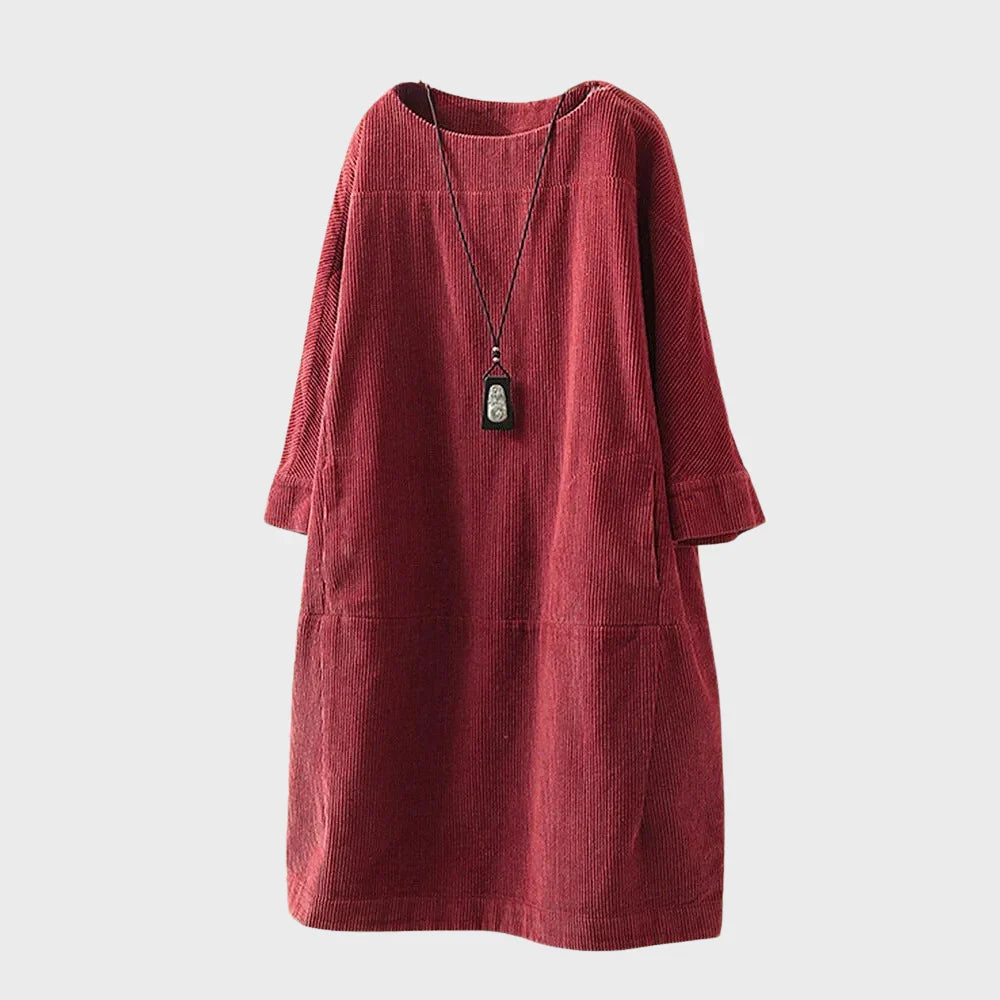 Freja Velvet Dress with Soft Texture and Relaxed Fit for Women