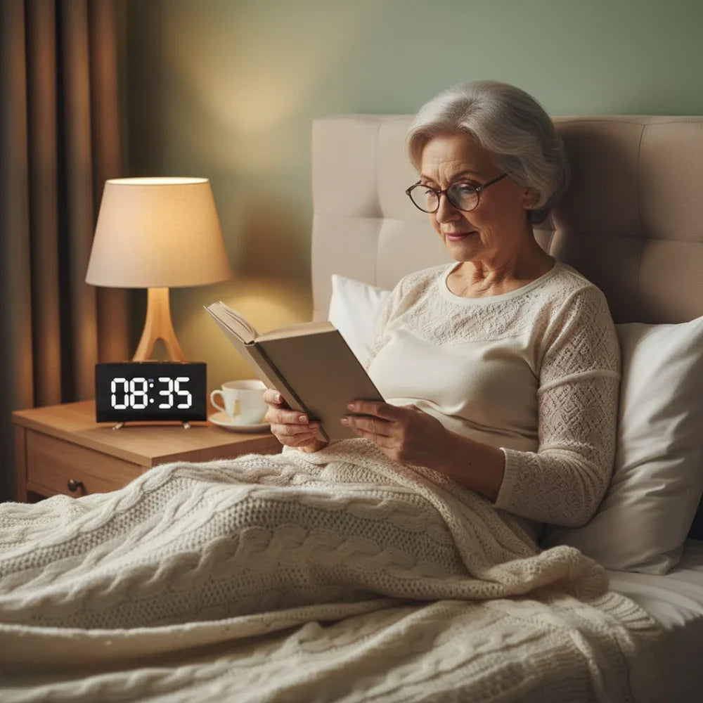 LED Digital Alarm Clock with Curved Screen and Automatic Light
