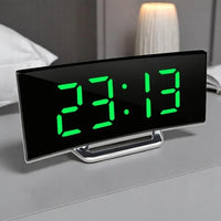 LED Digital Alarm Clock with Curved Screen and Automatic Light