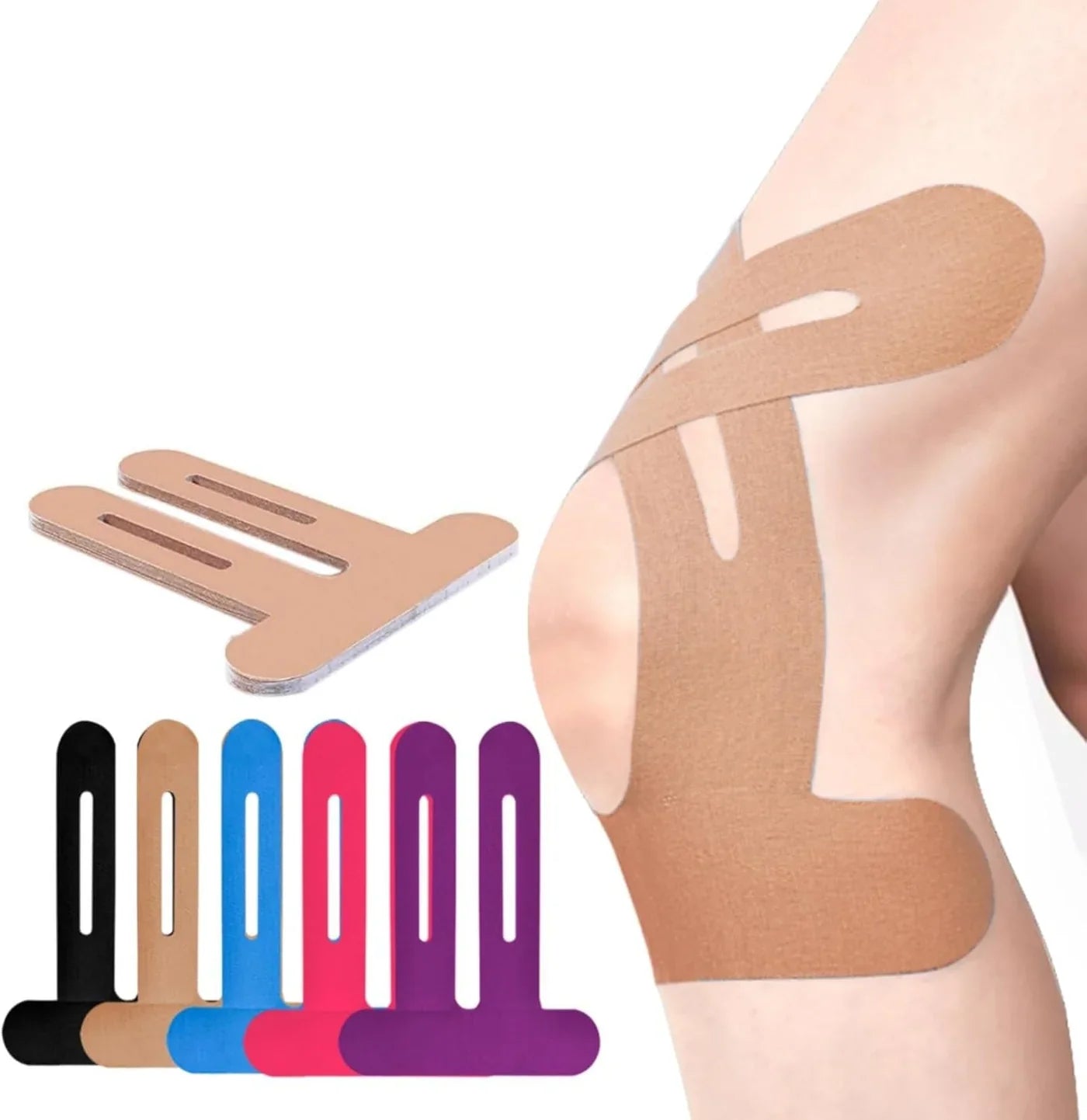 Knee Support Tape, Pre-Cut Kinesio Tape, Breathable Athletic Knee Bandage