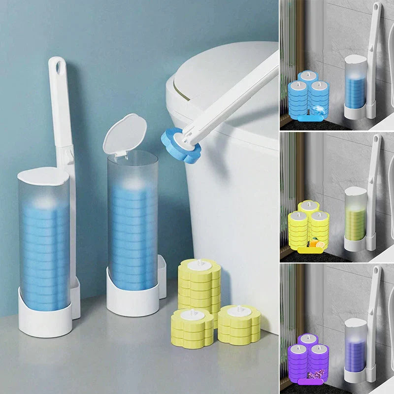 Disposable Toilet Brush Antibacterial Hygienic Sponge Heads