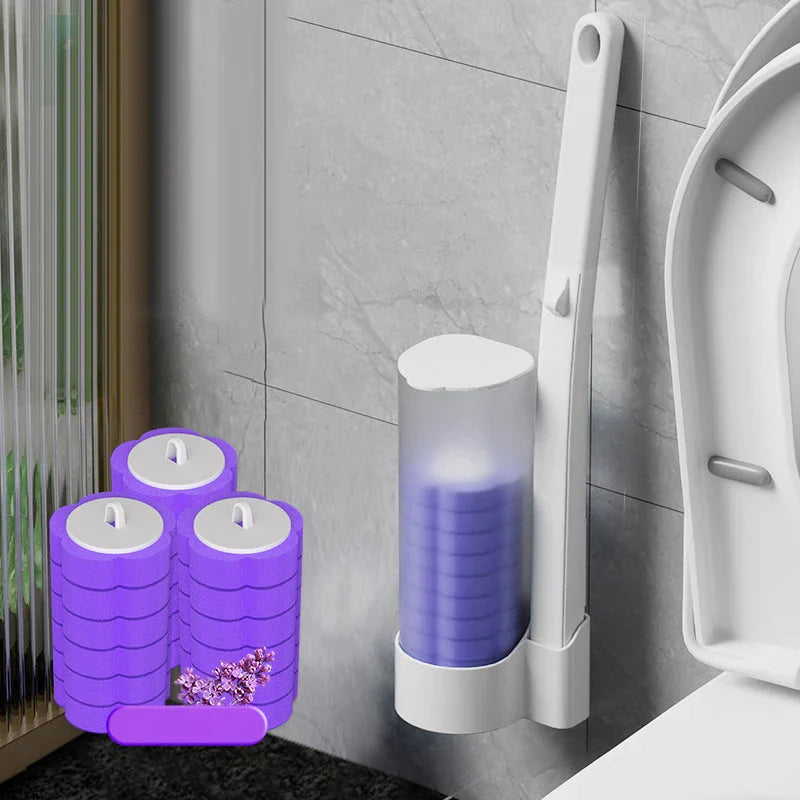 Disposable Toilet Brush Antibacterial Hygienic Sponge Heads