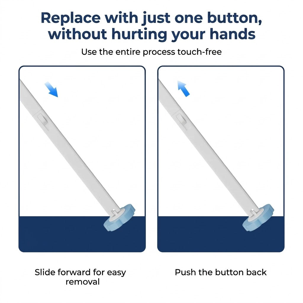 Disposable Toilet Brush Antibacterial Hygienic Sponge Heads
