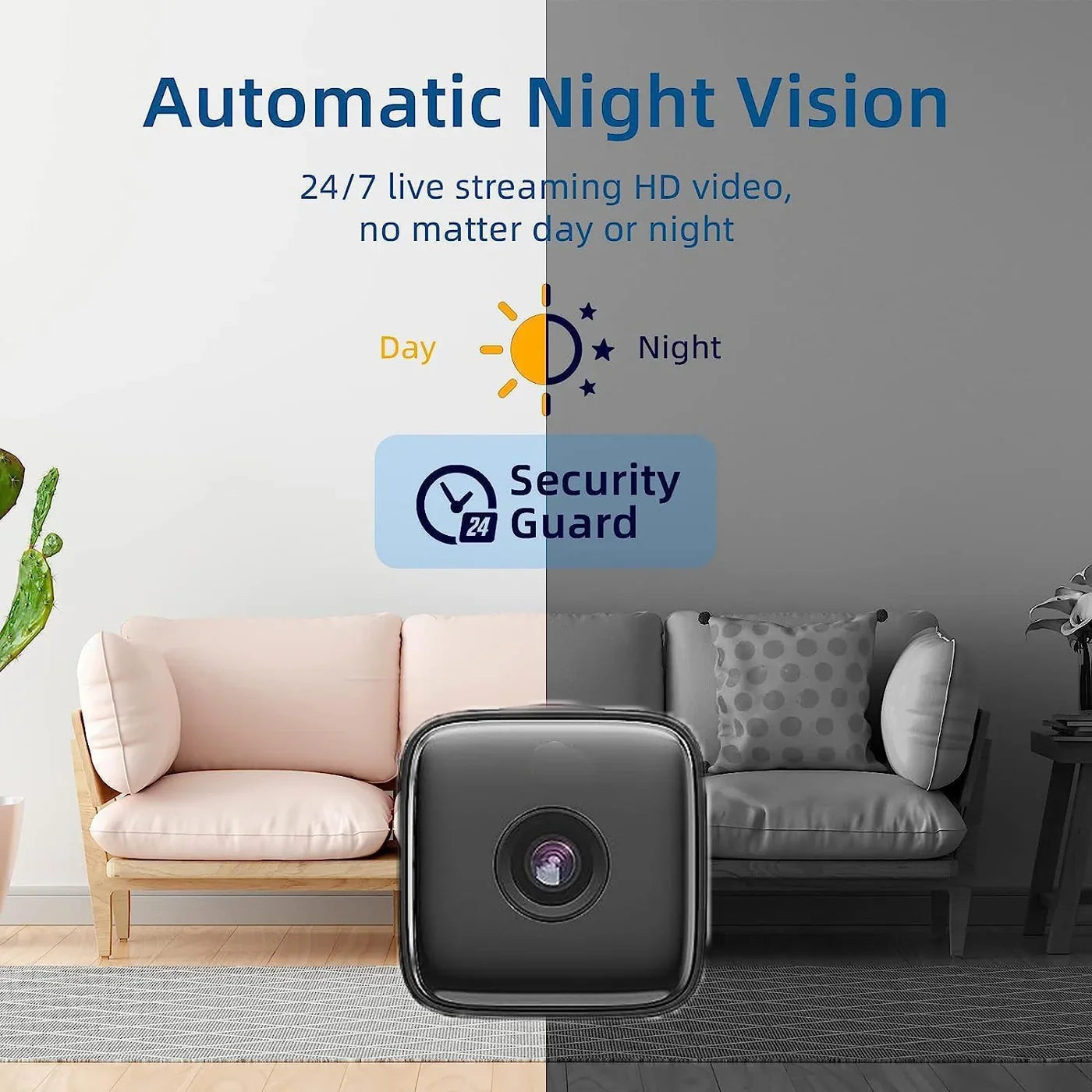 Indoor Security Camera with Night Vision, Motion Detection and WiFi Access