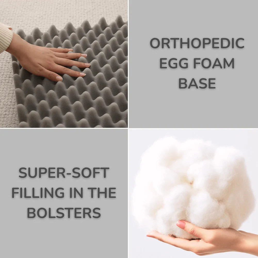 Orthopedic Dog Bed with Supportive Edges and Washable Cover