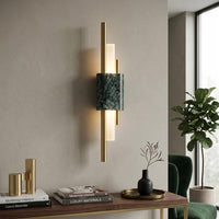 Marble Wall Light with Brass Finish and Soft Acrylic Diffuser Design
