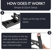 Adjustable Dog Bowl Stand with Slow Feeder and Water Bowl Set