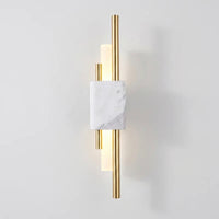 Marble Wall Light with Brass Finish and Soft Acrylic Diffuser Design