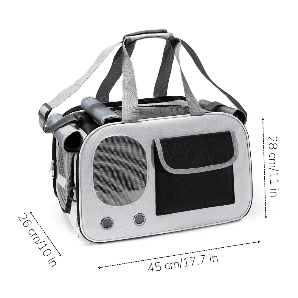 Cat Travel Carrier with Ventilated Mesh Panel Design