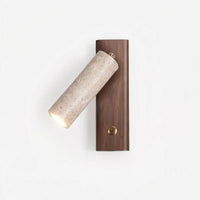 Indoor Wall Light with Natural Stone, Wood Accent, and LED Source