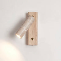 Indoor Wall Light with Natural Stone, Wood Accent, and LED Source