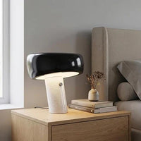 Metal and Marble Table Lamp with Directed Light and Touch Control