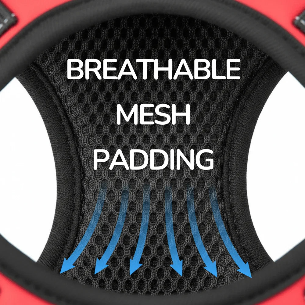Dog Walking Harness with Mesh Lining, Reflective Straps and Handle