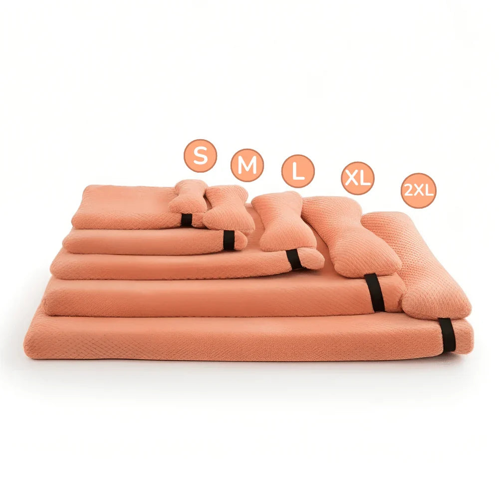 Supportive Dog Bed with Pillow and Washable Fleece Cover Design