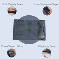 Supportive Dog Bed with Pillow and Washable Fleece Cover Design