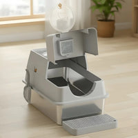 Stainless Steel Litter Box Flip-Top Design