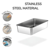 Stainless Steel Litter Box Flip-Top Design