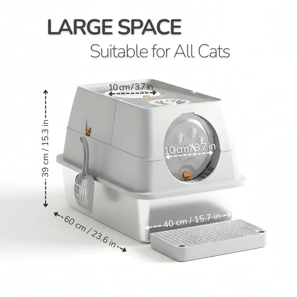 Stainless Steel Litter Box Flip-Top Design