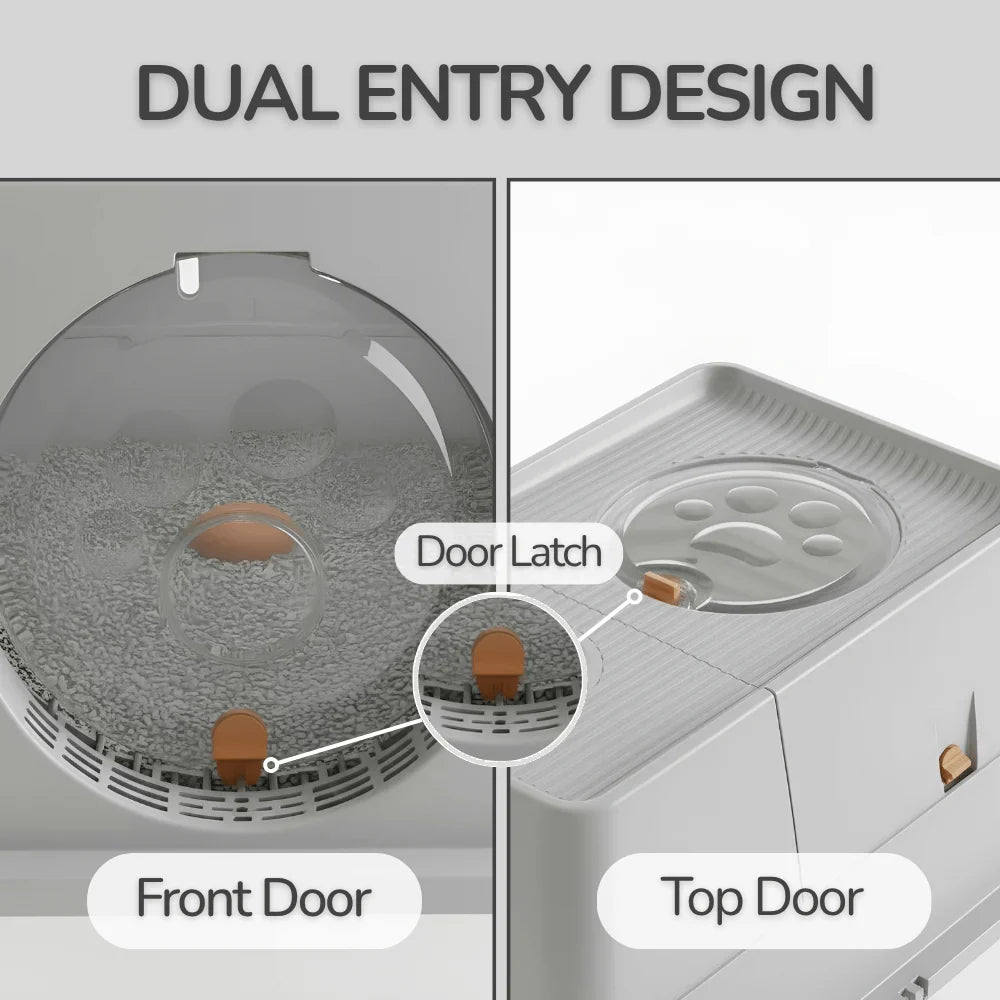 Stainless Steel Litter Box Flip-Top Design