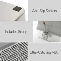 Stainless Steel Litter Box Flip-Top Design