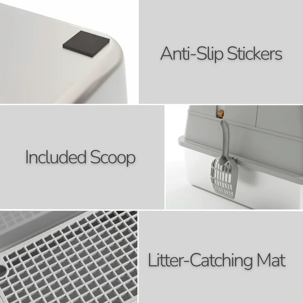 Stainless Steel Litter Box Flip-Top Design