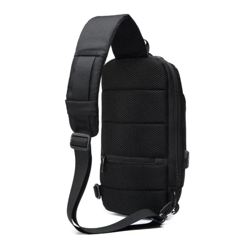 Crossbody Travel Bag with USB Charging Function and Zip Pockets